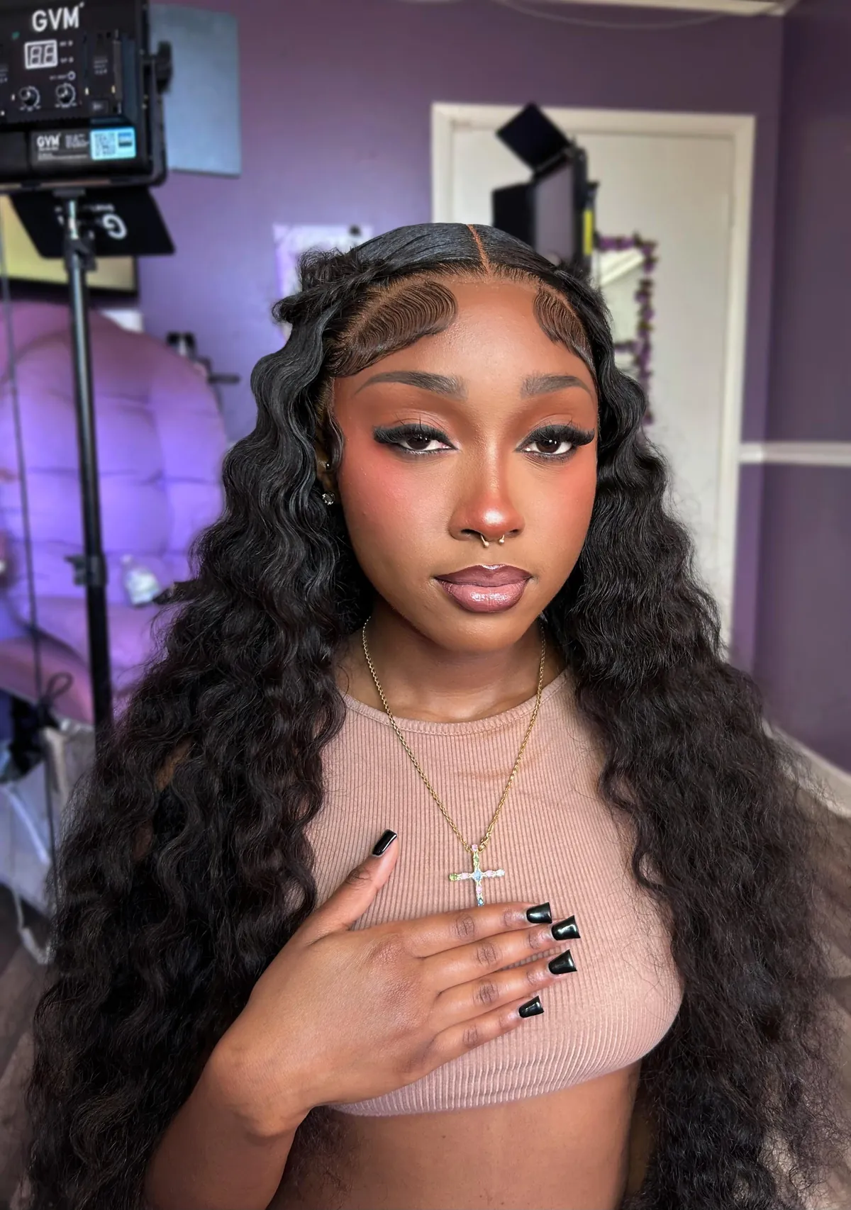 my client requested full glam with extra blush for her photo shoot and i love the outcome 😍💜