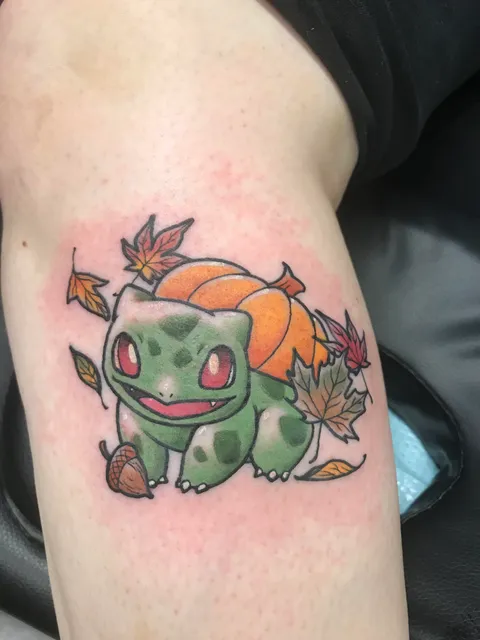 My Adorable Pumpkin Bulbasaur Done by FiFi at Trilogy in Memphis, TN!