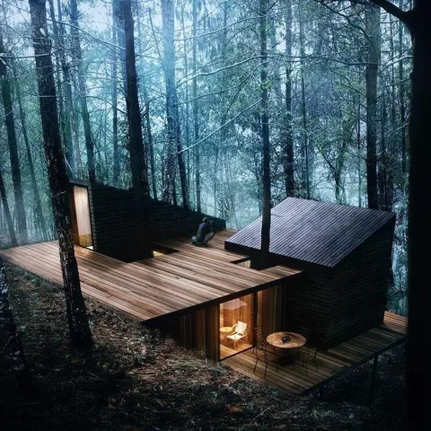 Cozy little home nestled deep in the woods.