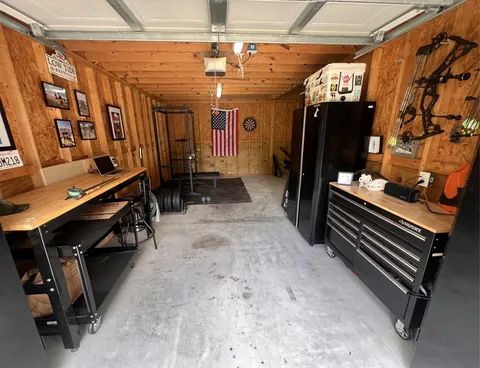 First house. Making the most of a 1.5 car garage.