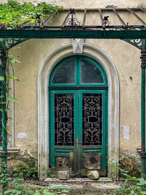 The backdoor of an abandoned manor in Romania