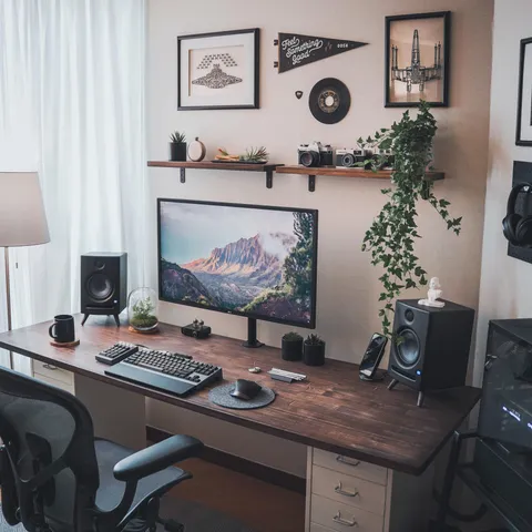 My desk in the morning