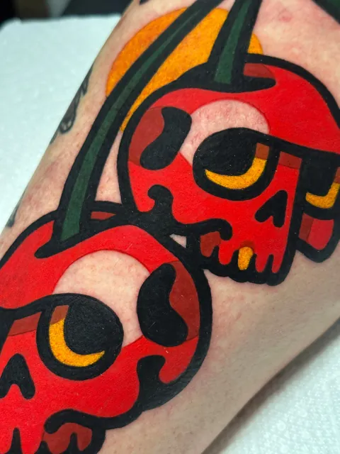 Cherry skulls by @JitanForcier at Montréal Classique