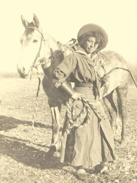 A cowgirl from the 1800s