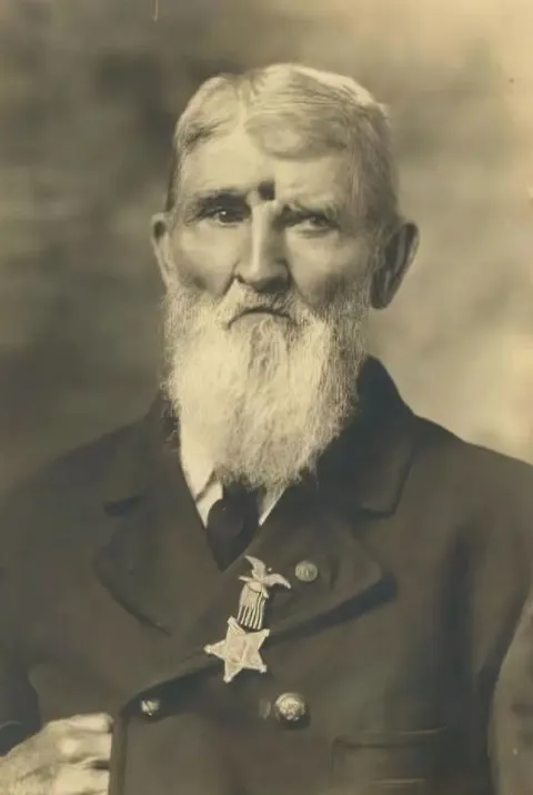 This is Civil War veteran Jacob Miller, a man who was shot right between the eyes and lived for 17 more years