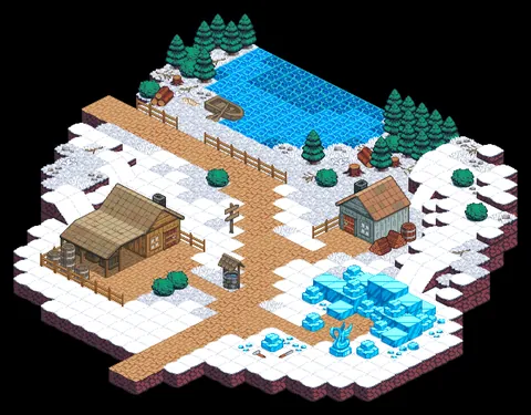 Isometric Pixel Art Locations for our RPG