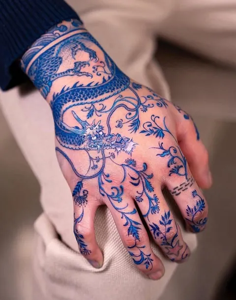 Tattoo artist turn skin into Porcelain inspired Art