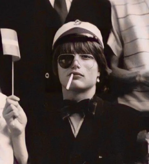 Actor Mads Mikkelsen's high school graduation photo 1980s