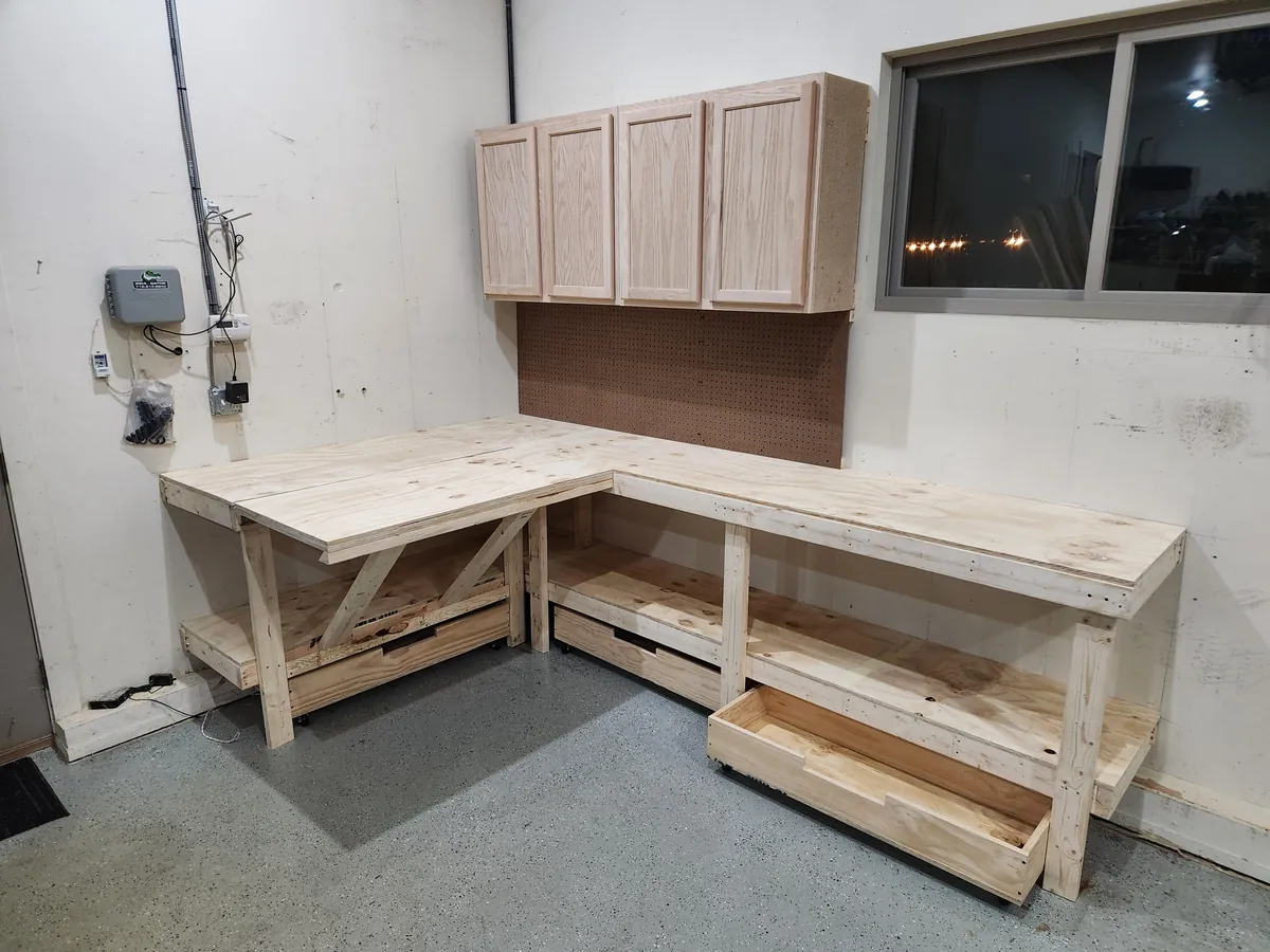 I built a workbench with my 16 y/o son (so we could do more DIY projects).