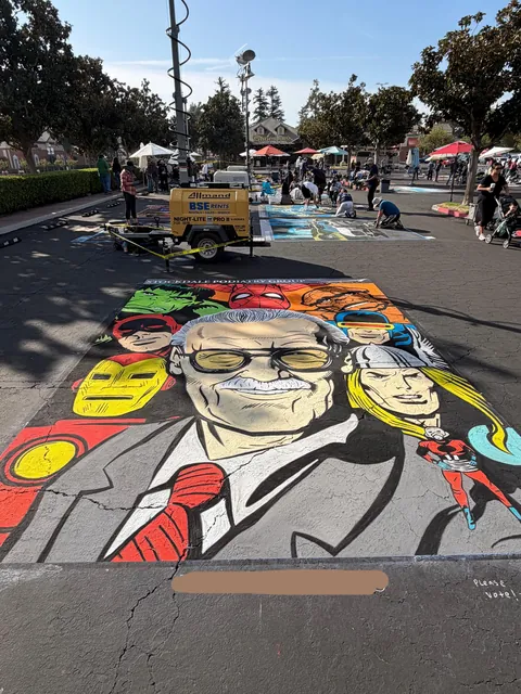 I spent 38 hours over the last 4 days completing this chalk art piece for a local festival.