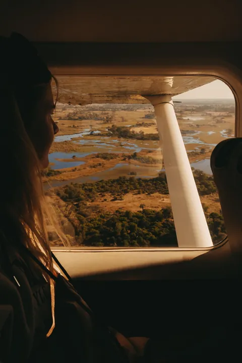 Took a scenic flight over the Okavango Delta in Botswana