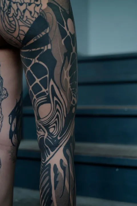 Leg sleeve done for my friend and coworker, done by me (@sewp) in Toronto at Delete After Death