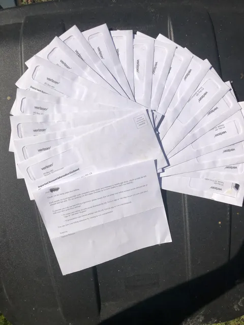 I got 19 letters from Verizon thanking me for enrolling in paperless billing.