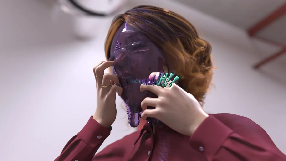 TakeOverTember Day 20: Oral Invasion (Comic: Splintered Cells 3) - The slime needs a solid bod to infiltrate the facility... how about THAT lovely redhead? Open wiiiide!