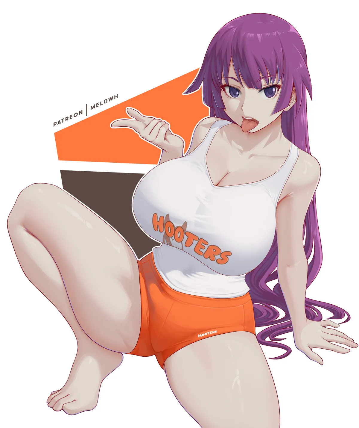 Hitagis first day at Hooters (Melowh) [Monogatari]