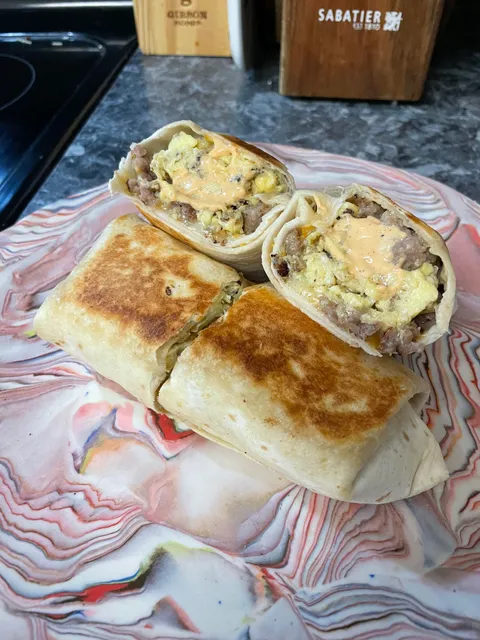 Breakfast burritos I made.