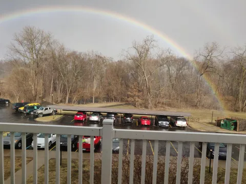 This rainbow coming out of our dumpster.