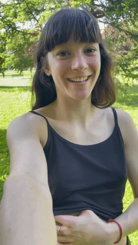 playing with my tits in the park