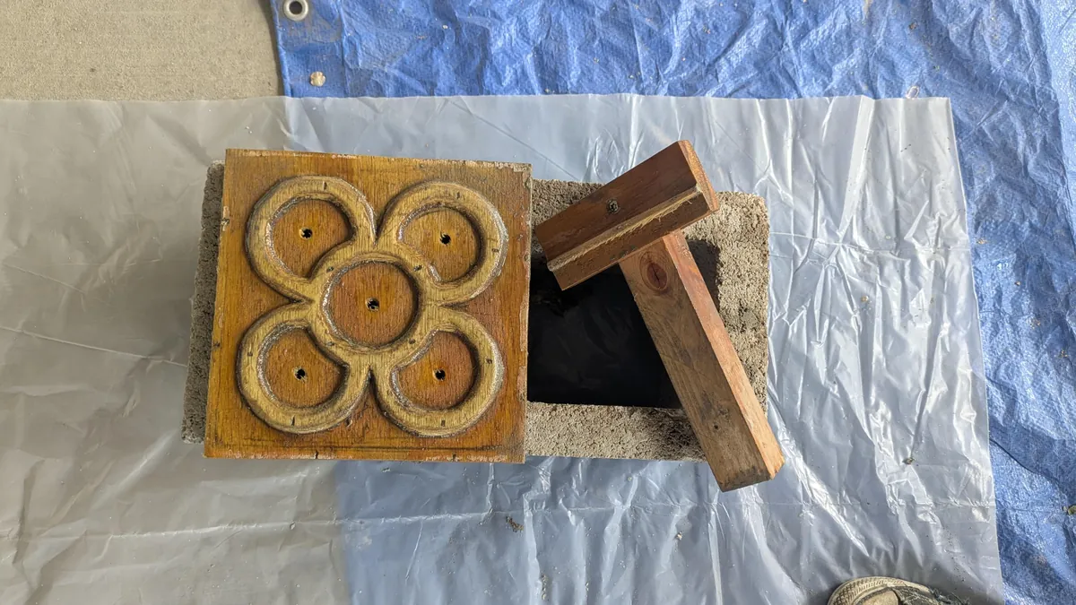 Created the Barcelona Panot de Flor paver for a small connecting walkway. Many hours of labor for 21 concrete tiles.