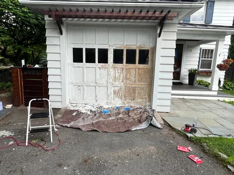 Only took all summer… finally stained my garage door.