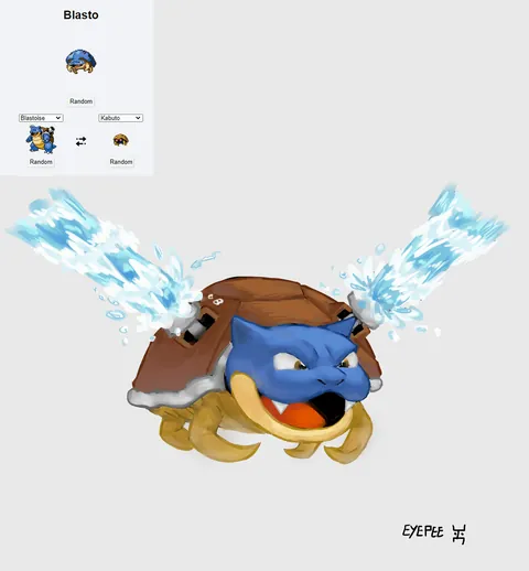 [OC] Some pokemons fusions i did