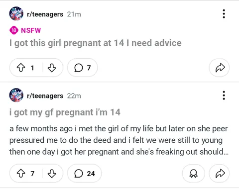 Can you 14 year olds stop getting people pregnant?