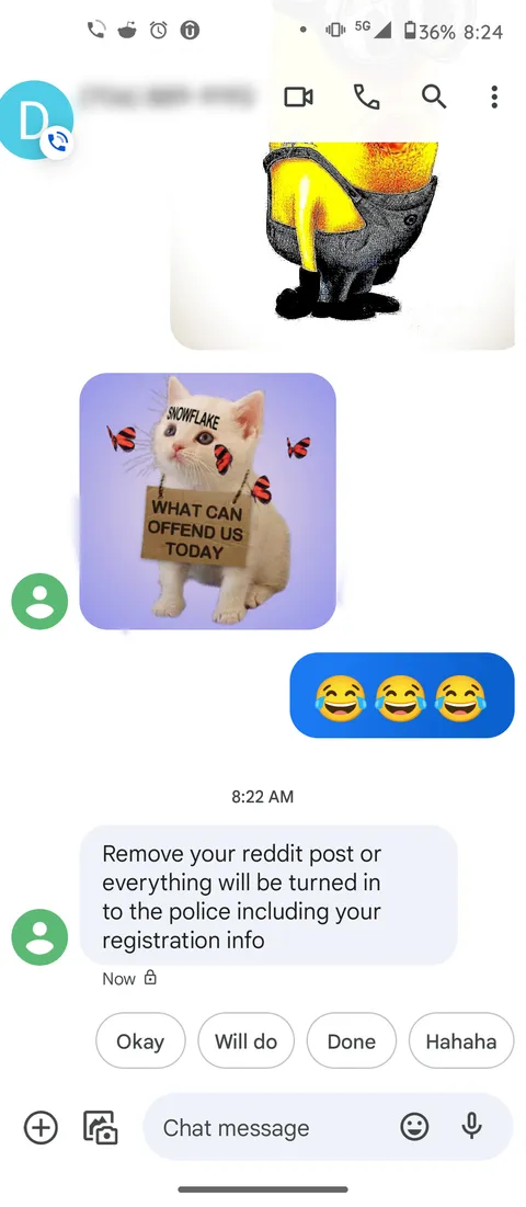 Hotel owner who threatened to keep my deposit because I left bad review threatened me with the police.