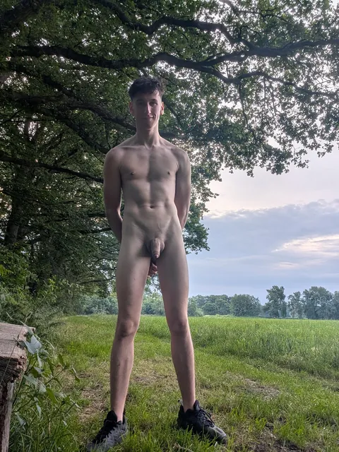 Naked outside
