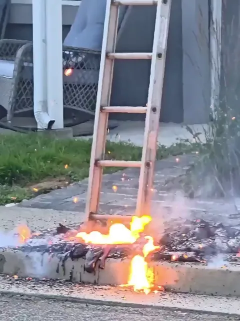 Ladder + Power lines = Lava