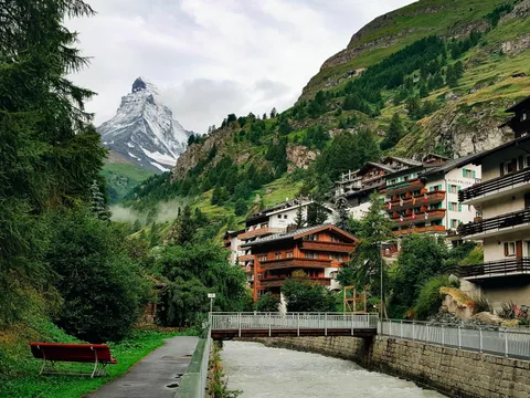 Nice view on my morning walk in Zermatt, Switzerland marking the Matterhorn off my bucket list.