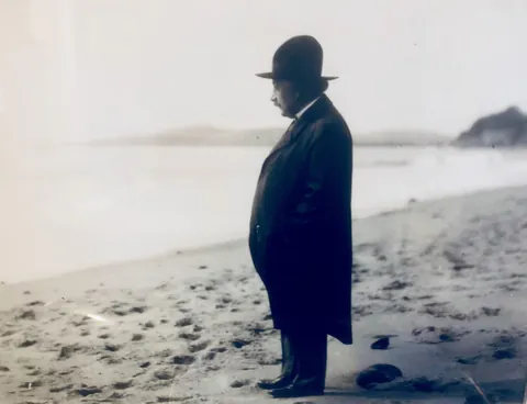 Albert Einstein at 52 years old, Standing on Ledbetter Beach, Santa Barbara, California in (1931)