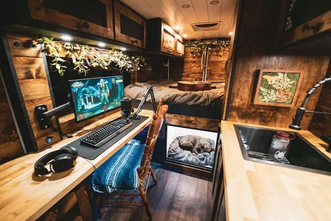 I live in a van and this is my battle station.