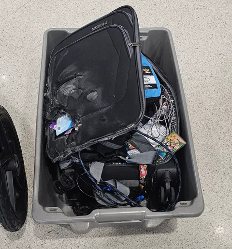 Airline said to fill out the ‘Mishandled Baggage’ form. Pretty sure I need the ‘Got Run Over by the Plane’ form instead.