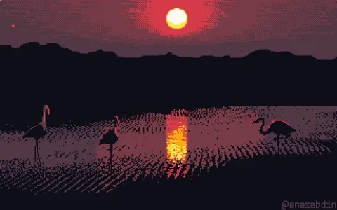 [OC] Three Flamingos - 7 colors