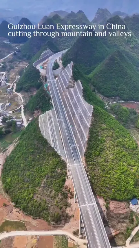 Guizhou Luan Expressway &amp; Huajiang Canyon Bridge- when completed, it will be the world's highest bridge, measuring 625 meters (2051 ft) from the bridge deck to the bottom of the gorge.