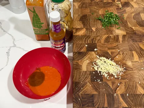 [homemade] boneless wings or saucy nugs or popcorn chicken or something.