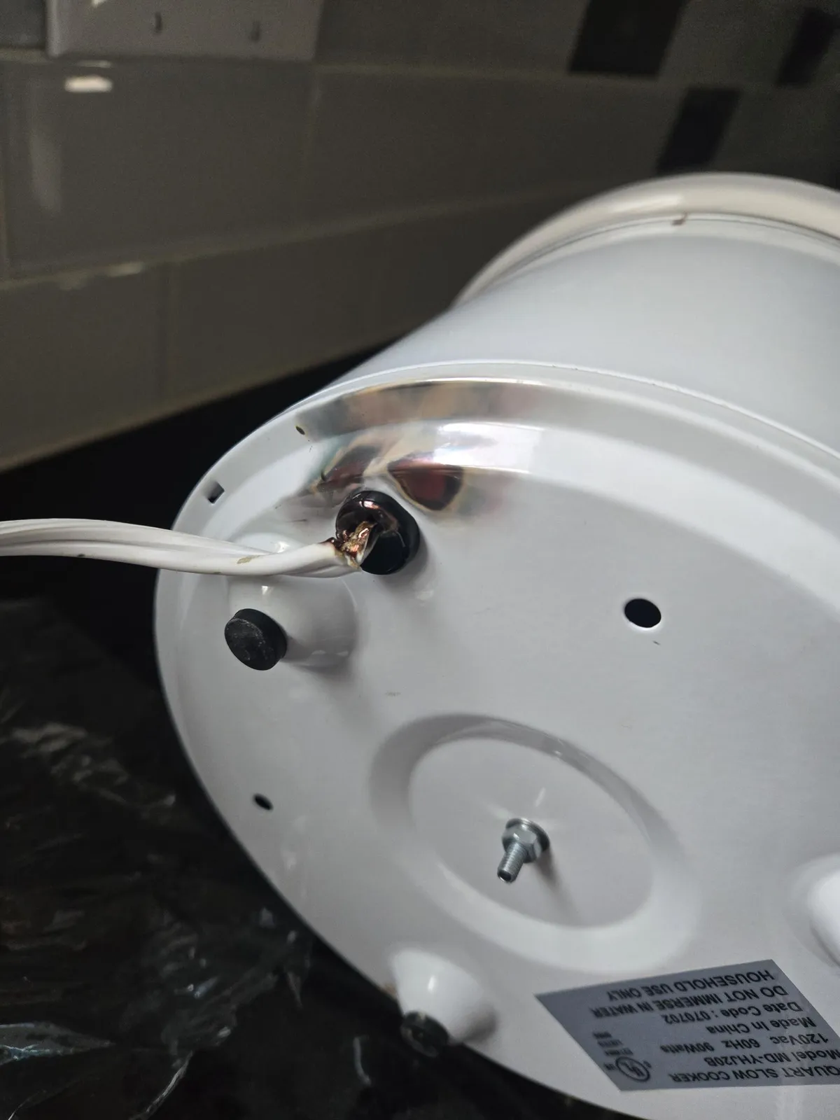 Casual reminder to take a glance at the bottom of your plug-in appliances every now and then