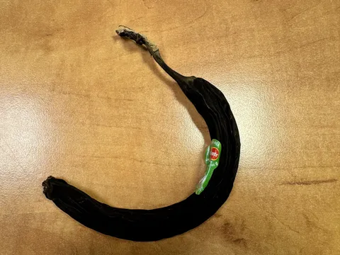 Found my forgotten banana in my desk.