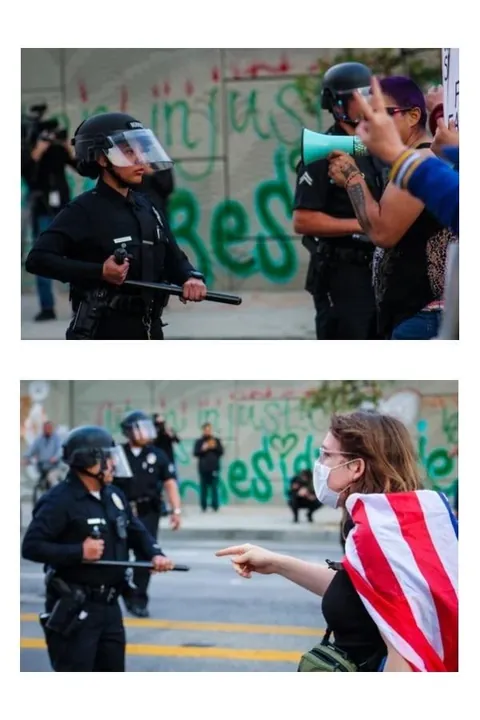 Today, the LAPD shut down a protest outside the ICE Detention Center in Los Angeles [OC]