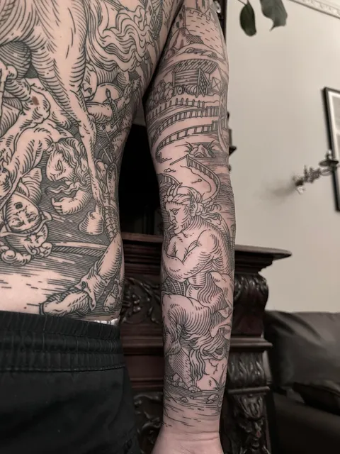 Full body suit in progress by me (Ivan Zagusta), Zaraza tattoo shop, Warsaw PL