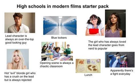 High schools in modern films starterpack