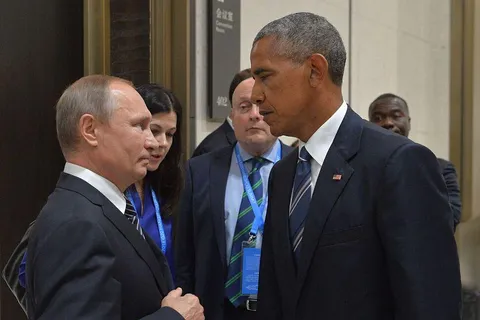 Obama stares down Putin. Coldest political pic ever