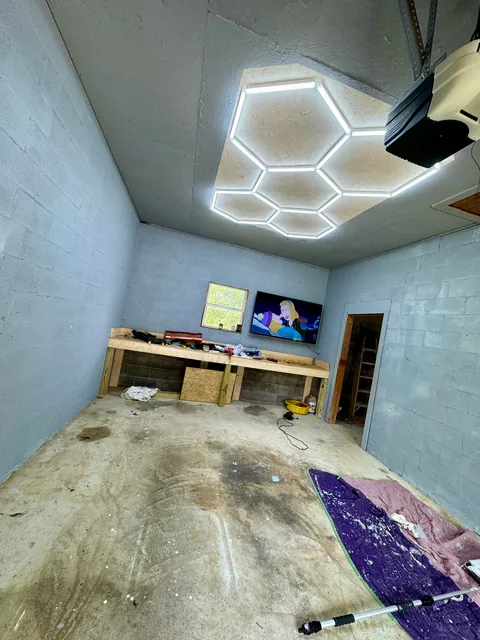 Here’s an image dump of my garage over the past year. My dad painted everything on the walls. He had a blast! Hope y’all like it.