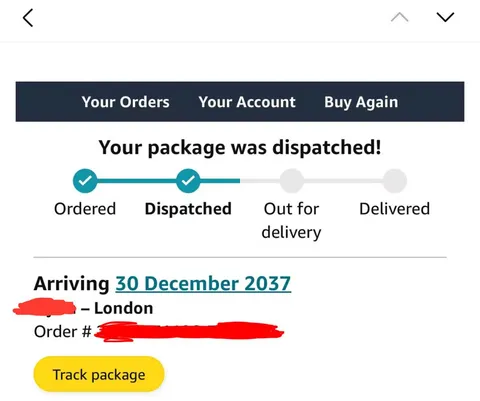 My package is arriving in 12 years