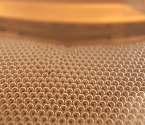 Soap bubbles in dispenser at work