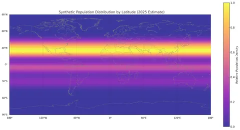 [OC] Where People Live by Latitude