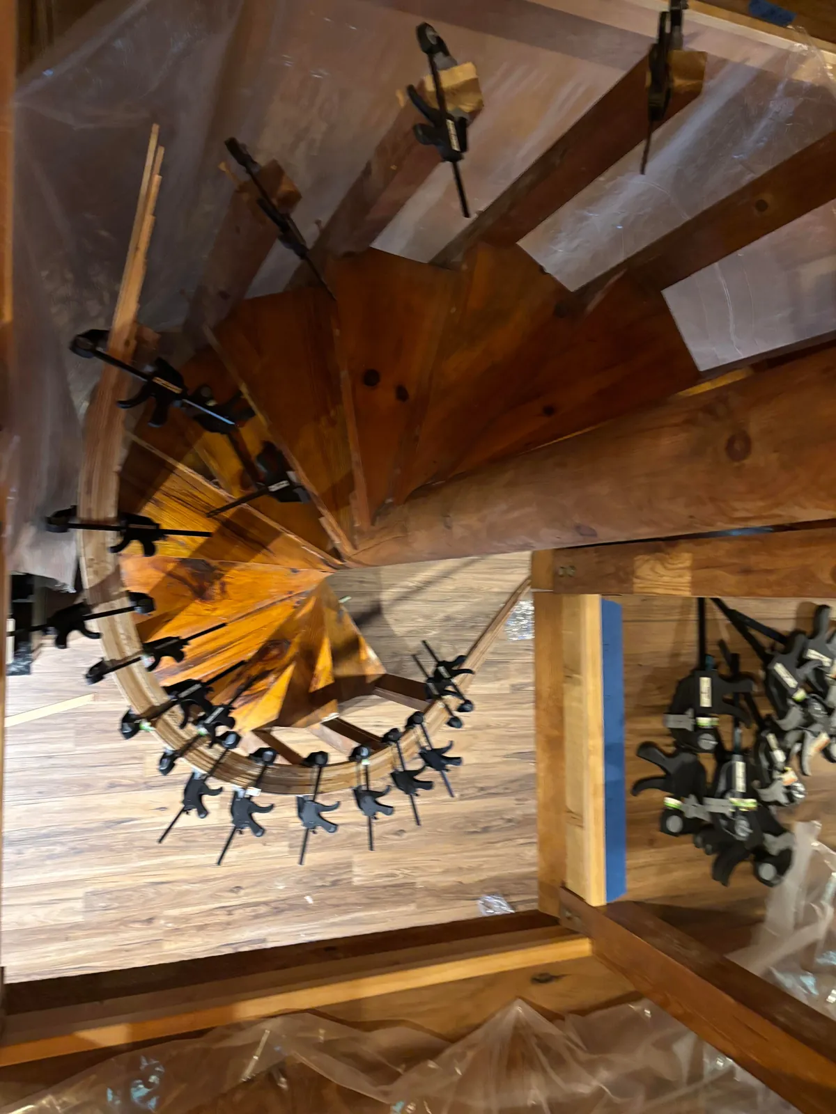Made a spiral staircase railing for my cabin