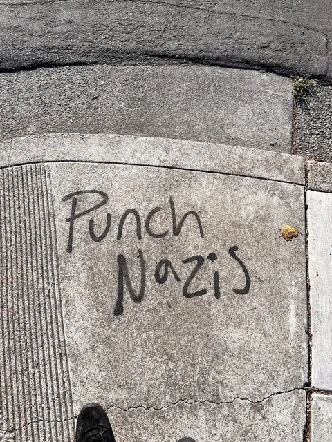 Political ICE spray paint