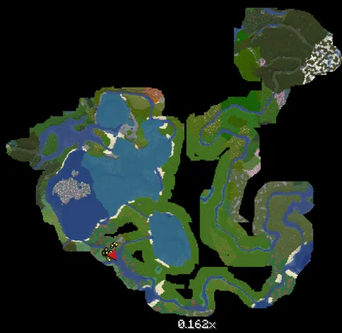 A minecraft world 5,500x 5,000 navigated only by waterways (so far)