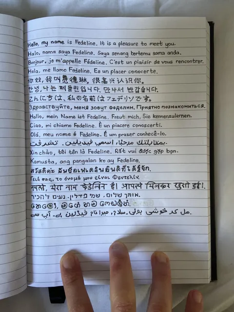 My Handwriting in Different Languages